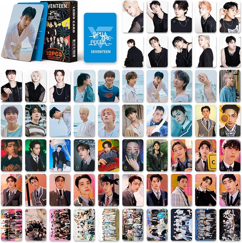 KPOPBP Seventeen Spill The Feels Album Photocards 60 PCS KPOP Lomo Cards Set 32 PCS Stickers Seventeen Photo Cards Merch gift for Boys and Girls - Image 2